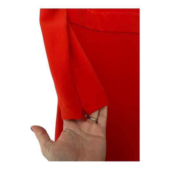 NWT DVF L/S A-line dress. BRIRE wrap style bright red - Picture 3 of 16